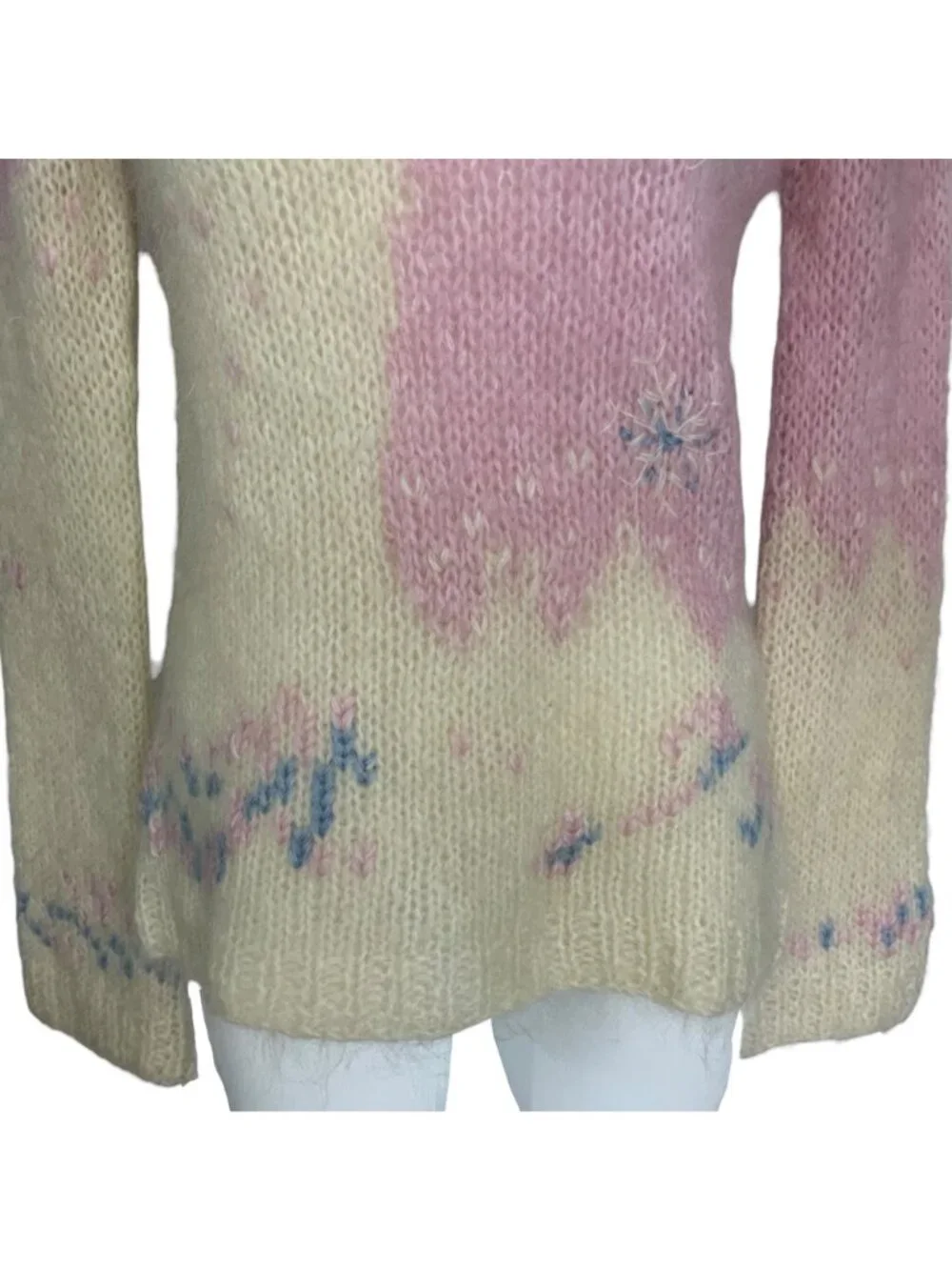Free People Vintage Turtleneck Snowflake Sweater S Mohair NEW